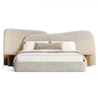 Lit Capitonnée et Rembourré Tendance Maison Moderne, Mobilier de Chambre Luxueux en Velours, Cadre de Lit Grand Lit et Très Grand Lit