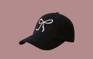Wholesale <b>Plain</b> Bow Embroidery Baseball <b>Cap</b> Customized 6 Panel Casual Outdoor Baseball <b>Cap</b> for Women - Product Image 3