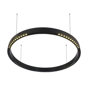 2023 새로운 디자인 800mm 원형 LED 선형 샹들리에 펜던트 조명 반지 모양 낮은 UGR 스팟 모듈 달리 제어