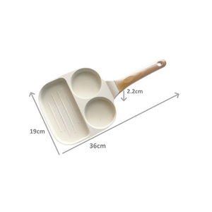 Padella Multifunzione in Alluminio con Rivestimento Antiaderente Ecologico, Manico in Legno, Lavabile in Lavastoviglie, per Uova e Bacon - Product Image 2