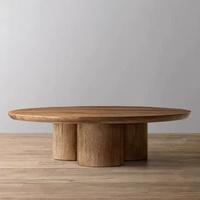 Table basse ronde en bois massif Rh Modern, facile à nettoyer, avec garantie de 2 ans, pour le salon, meubles de maison