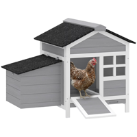 PetPlot Home MJH044 Poulailler moderne en bois de sapin pour l'extérieur, résistant aux intempéries, toutes saisons, boîte de nidification intérieure/extérieure, cour arrière