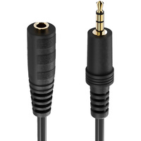 Câble d'extension audio auxiliaire plaqué or 3,5 mm stéréo mâle vers femelle pour autoradio, écouteurs, tablettes, ordinateurs, enceintes