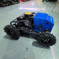 Tondeuse à gazon robotisée RC multifonction certifiée CE EPA, chenilles en caoutchouc, démarrage électrique, moteur à essence, usage industriel professionnel agricole