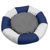 Coussin pour animaux de compagnie Donut Cuddler rouge et bleu, plusieurs tailles, luxe, rond, lavable et durable