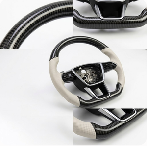 พวงมาลัยคาร์บอนไฟเบอร์แบบกำหนดเองสำหรับ Audi A3 A4 A5 A6 A7 A8 Q5 Q7 TT RS3 RS5 RS6 2015-2026 พวงมาลัยแบบสปอร์ต - Product Image 3