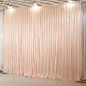 9.85*9.85ft High Quality Fabric Silk Satin Outdoor Stage Backdrop Curtain For Wedding Event Party Decoration
