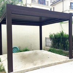 Pérgola Eléctrica Impermeable Ecológica de Aluminio, Gazebo Moderno con Techo de Láminas Ajustables <span class=keywords><strong>para</strong></span> Balcón, Uso en Exteriores, Personalizable - Product Image 1
