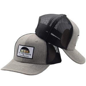 Gorra Trucker Ajustable de Malla Estilo Richardson 112, 6 Paneles, Gris Jaspeado, con Parche de Imagen para Exteriores, Poliéster/Algodón, <span class=keywords><strong>JOY</strong></span> HATS - Product Image 1