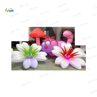 Modèle de fleur gonflable géant personnalisé en nylon avec ventilateur intégré - 4-12 pieds, impression multicolore, ballon publicitaire pour fête et bar
