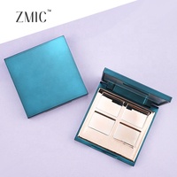 Palette de fards à paupières tendance personnalisée 4 couleurs avec miroir, palette vide pour contour et blush avec texture métallisée en spray
