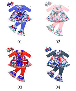 Ensembles de vêtements pour enfants à la mode pour le 4 juillet, robe à bretelles et pantalon cloche pour filles, tenue pour filles, ensembles pour enfants, vêtements pour enfants - Product Image 6