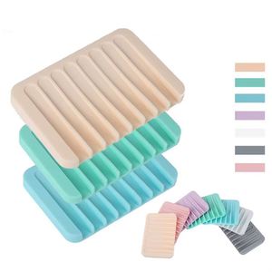 Durable Eco-Friendly Silicone <b>Soap</b> Holder Case for Bathroom Travel Drain Bath & Toilet Supplies - Product Image 2