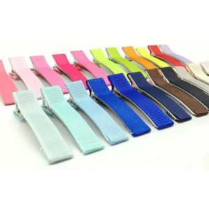 Presilhas de Cabelo de Tecido 3.5 Coloridas Básicas Tipo Bico de Pato com Fita de Gorgorão para Crianças Meninas, Acessórios DIY para Cabelo - Product Image 5