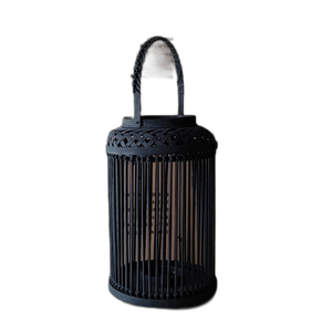 Lanterne de plafond suspendue noire à la mode, luminaire décoratif d'extérieur, idéal pour un café ou un hôtel - Product Image 1