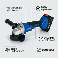 Meuleuse d'angle sans fil HERZO 125 mm 900 W avec moteur sans balais et vitesse à vide de 9000 tr/min pour la découpe et le polissage