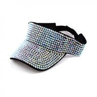 Casquette de baseball à visière vide Ecoparty Fashion, décontractée, avec strass, visière pare-soleil en acrylique, chapeau diamanté, casquette de protection solaire pour l'extérieur