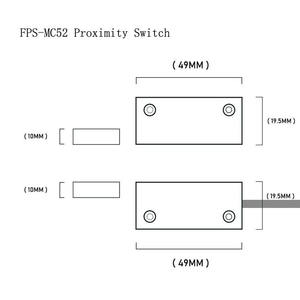Sensor de Contacto Magnético Inteligente con Cable KOLAS FMC-55, Carcasa de Aleación de Aluminio, Detección de Posición de Puerta/Ventana, 0.5A/1A - Product Image 4