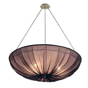 Lustre en tissu de style chinois moderne, lumière LED ronde pour restaurant, chambre à coucher, salon - Product Image 5
