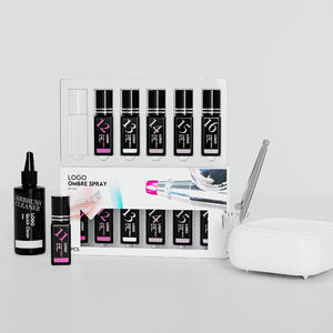 En Gros Peinture Acrylique Aérographe Effet Ombre, Spray Préparateur UV, Kit de Gel Nail Art, Spray <span class=keywords><strong>Ongles</strong></span> Ombre, Encre 12 Couleurs Avec <span class=keywords><strong>Pochoir</strong></span> Aérographe - Product Image 6