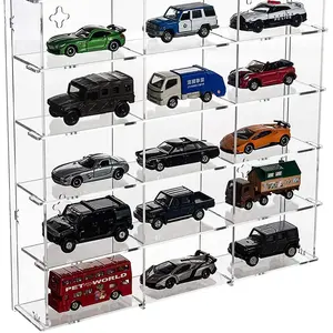 Custom design clear acrylic diecast car display stand hot wheels protector box for model car collection