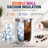 ODM OEM Vaso Térmico de Acero Inoxidable de 12oz con Forma de Huevo y Tapa, Mantiene la Temperatura 6H Caliente y 12H Fría, Logotipo Personalizado, Color Personalizado, Grado Alimenticio