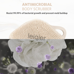 Éponge exfoliante pour le corps en silicone avec logo personnalisé, pour peaux sensibles, brosse de massage, éponge de douche pour le corps avec poils moussants - Product Image 5