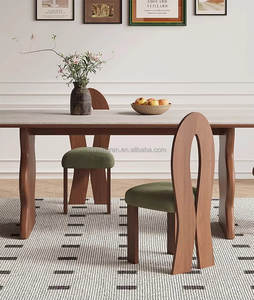 Juego de Mesa y Sillas de Comedor de Madera Maciza de Lujo, Estilo Europeo Moderno, Plegable, Diseño Bauhaus, Muebles Rectangulares para Sala de Estar - Product Image 2