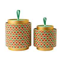 Boîte Cadeau Ronde Personnalisée en Forme de Lanterne, Seau Rigide Cylindrique Portable pour Gâteaux de Lune, Noix, Snacks, Emballage Cadeau pour le Nouvel An et les Fêtes