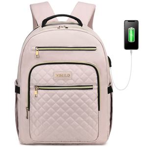 Mochila acolchada para ordenador portátil para mujer, bolso <span class=keywords><strong>de</strong></span> viaje para el <span class=keywords><strong>trabajo</strong></span>, mochila para maestro, con puerto USB - Product Image 6