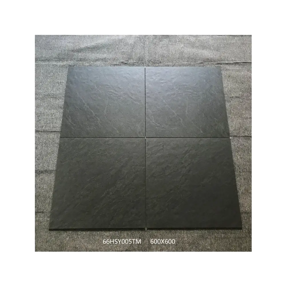 Foshan black dark grey full body rustic ceramic floor tiles