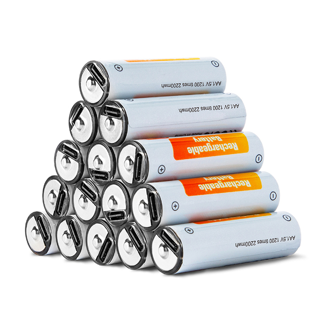 2200mWh 1.5V AA AAA USB-C Lithium Li-ion Lipo Rechargeable Type USB C Recargable Pilas Baterias Small Battery With Charger