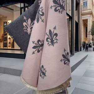 Femmes hiver Style européen américain <span class=keywords><strong>Florence</strong></span> Iris fleur écharpe châle épaissi Double face coupe-vent chaud Long - Product Image 4