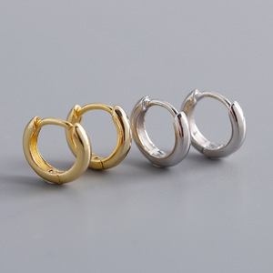 Pendientes de aro de Plata de Ley 925 con relleno de oro, venta al por mayor - Product Image 3