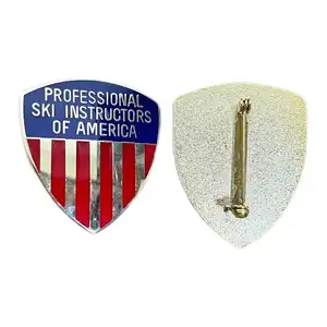 Hot Selling Silver/Gold Lapel Pin with Safety Pin Die Cast Metal Badge