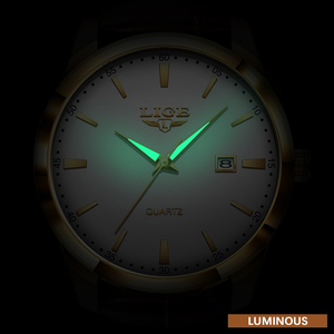 Montre de luxe pour homme LIGE LG89143, montre à quartz en cuir avec calendrier, montre de business avec cadran de 40 mm, logo personnalisé avec boîte - Product Image 6
