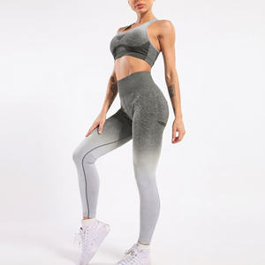 Stylish Women Yoga Set <b>Seamless</b> <b>Leggings</b> and Matching Sports Bra Trendy Two Piece Yoga Outfit for Women - Product Image 1