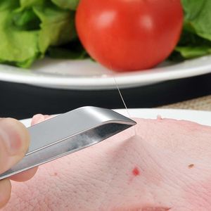 Stainless Steel Hair Removal <b>Clips</b> Non Slip Multi Purpose Kitchen Tweezers For Chicken Duck Goose Feathers Fish Meat Bones Home - Product Image 2