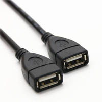 USB 2,0 a macho a 2 USB hembra doble Jack Y Splitter Hub Cable adaptador de cable de alimentación
