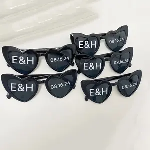 نظارات شمسية مخصصة على شكل قلب لحفلات الزفاف ، نظارات شمسية لحفلات العزوبية ، هدية العروس - Product Image 4