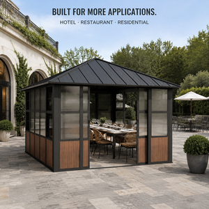 <span class=keywords><strong>Pergola</strong></span> en aluminium <span class=keywords><strong>4x3</strong></span> avec kit de configuration pour patios résidentiels et commerciaux et exigences de projets personnalisés - Product Image 5