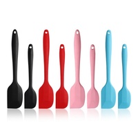 Deux tailles disponibles peuvent faire logo personnalisé ensembles d'ustensiles de cuisine en Silicone ensemble de coupe-mélangeur grattoir à pâtisserie