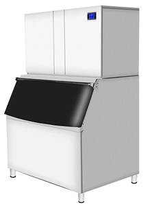 Máquina automática para hacer hielo en cubos regulares de 750 kg, comercial, con salida de aire trasera, para clima tropical, modelo NES-750C-P - Product Image 2