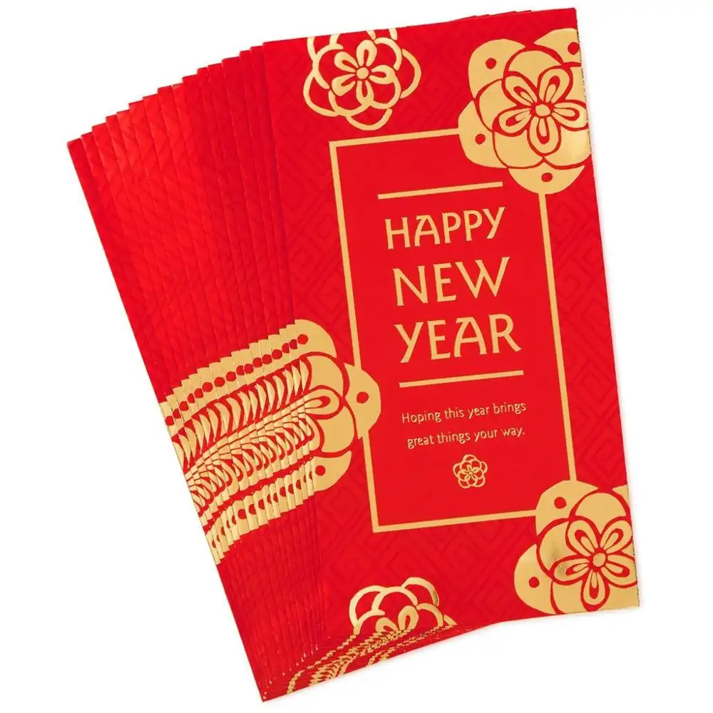 Китайский новогодний красный конверт, карман для денег на удачу