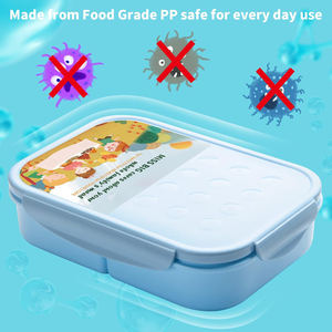 Lonchera Bento de Plástico PP Aislada y Libre de BPA, Personalizada al por Mayor, Térmica y a Prueba de Fugas, con Bolsa para Niños Escolares - Product Image 3
