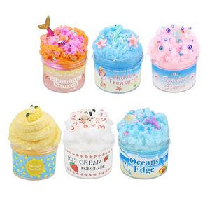 Ocean Theme Candy Ice Cream Silk DIY 4-Color Fluffy Cone <b>Plasticine</b> Cloudy Slime Toy for Kids Ages 5+ Fidget Toy - Product Image 1