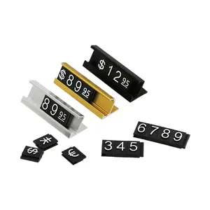 Alüminyum altın alaşım takı plastik ekran fiyat etiketi tutucu fiyatlandırma küp cüzdan Sunglass mağazaları