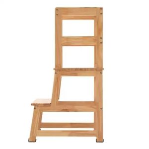 Tabouret d'apprentissage pour enfants personnalisé avec barre de sécurité, construction en bois massif - Product Image 3