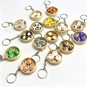 New fluffy animal stress-relief cute keychain decoration <b>toy</b> in a steamer - Product Image 2