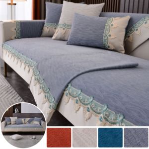 <span class=keywords><strong>Housses</strong></span> de canapé sectionnel en chenille unie de luxe léger, serviettes de <span class=keywords><strong>fauteuil</strong></span>, <span class=keywords><strong>housses</strong></span> de siège de mobilier, <span class=keywords><strong>housses</strong></span> d'angle pour salon, décoration intérieure - Product Image 1